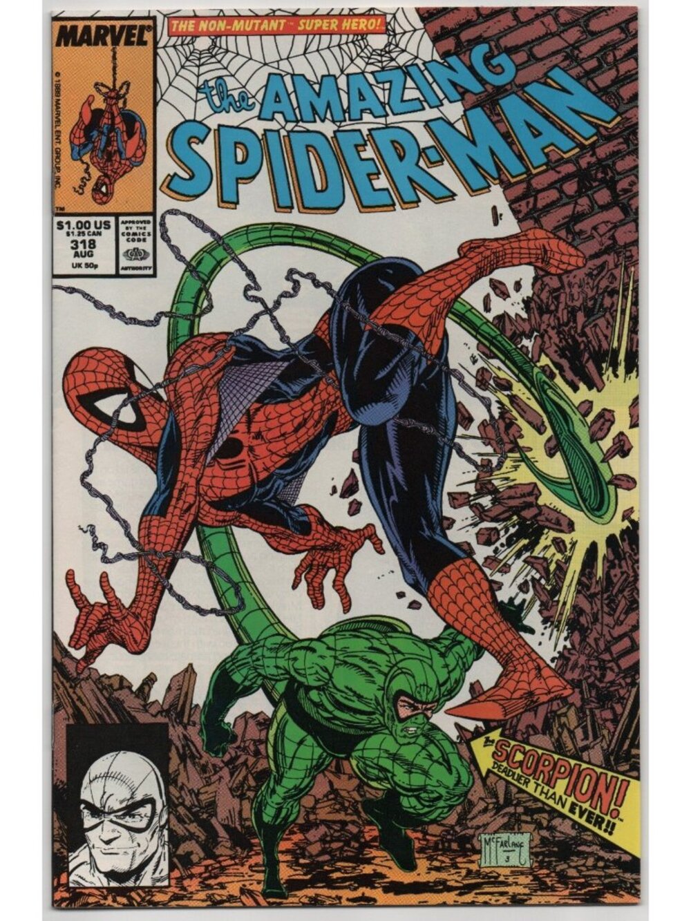 Amazing Spider-Man 318 Marvel Comics 1989 VF+ 8.5 Scorpion McFarlane
